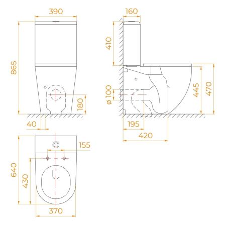 Высокий унитаз с бачком напольный RGW SW-03
