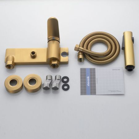 Гигиенический душ со смесителем Shevanik S4305G-1, золотой сатин