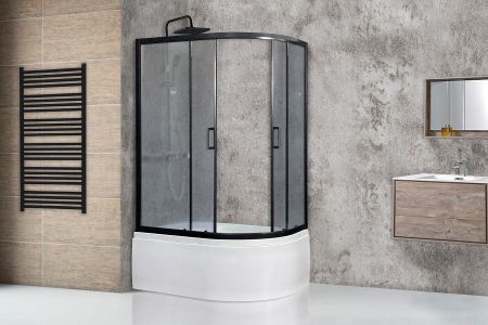 Душевой угол Royal Bath RB 8120BK-C-BL (матовое) левый, артикул RB8120BK-C-BL-L