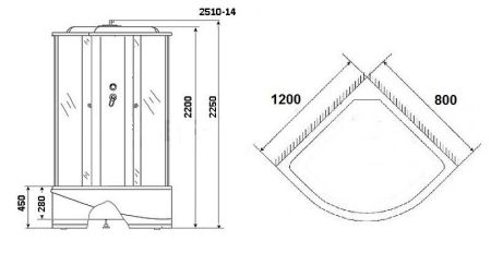 Душевая кабина Niagara NG-2510 120x80 L стекло тонированное задняя стенка Черная, артикул 25101434L