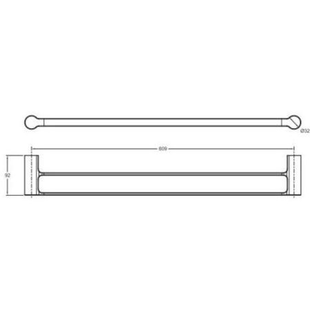 Настенный двойной полотенцедержатель 60 см Jacob Delafon 15206D-CP, артикул 15206D-CP