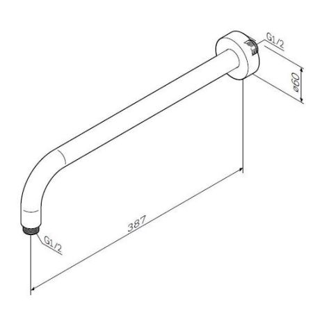 F0522701 Держатель для верхнего душа, черный, шт.
