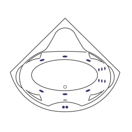 Ванна EXCELLENT Konsul 150x150 "LINE" (золото), артикул WAEX.KON15.LINE.GL