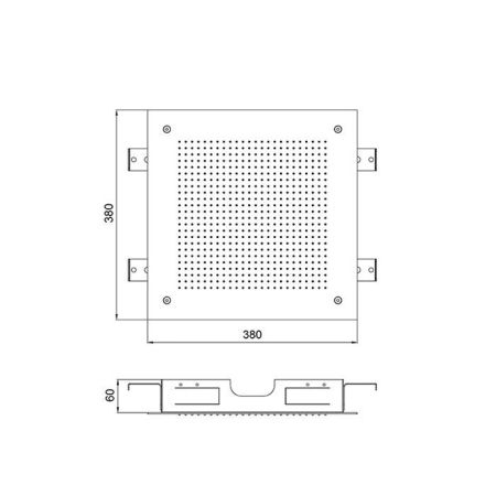 ALMAR Встраиваемый верхний душ 38х38 см, 1 режим, цвет нержавеющая сталь брашированная, артикул E044279.BS