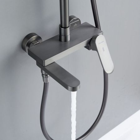 Душевая система Shevanik S4536T, оружейная сталь