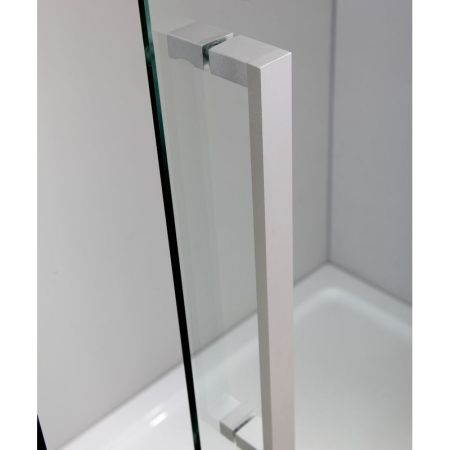 Душевой уголок Black&White Stellar Wind S208-800х1000 прямоугольный профиль Серебристый хром стекло прозрачное, артикул 2088010