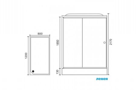 Душевая кабина Royal Bath RB 8120HP6-BT (черное/прозрачное) левая, артикул RB8120HP6-BT-L