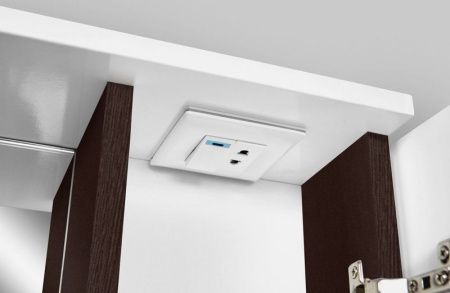 Зеркало со шкафом AM.PM Like 65 R M80MPR0651VF с подсветкой Белый/венге