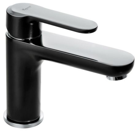 Emmevi Nefer, однорычажный смеситель для раковины с донным клапаном, цвет хром/черный, артикул 77003CR/N