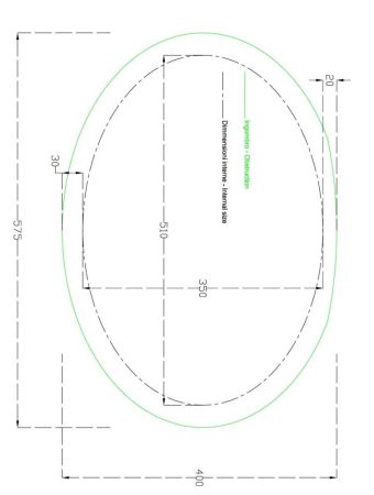 Hidra Lavabi, подстольная овальная раковина 57,5x40x21,5h см, цвет белый глянцевый, артикул A104/001
