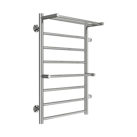 Полотенцесушитель водяной с полкой (правое подключение) Terminus Аврора П8 50х80, хром, артикул 4670078563279