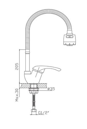 Смеситель для кухни Cron CN4303, хром, артикул CN4303
