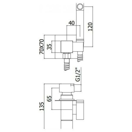 Смеситель с гигиеническим душем Paffoni Tweet Square ZDUP112CR (с внутренней частью), артикул ZDUP112CR