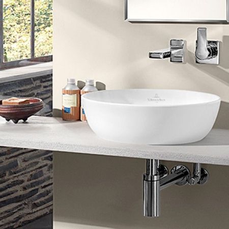 Раковина, Villeroy&Boch, Artis, ширина, мм-430, глубина, мм-430, высота, мм-125, тип установки-на столешницу, отверстия для смесителя-отсутствуют, материал-TitanCeram, цвет-альпийский белый, артикул 41794301