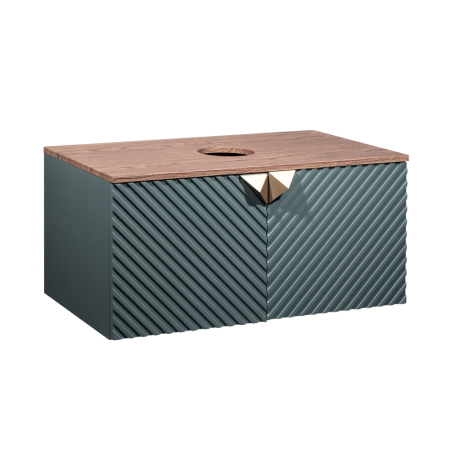 Тумба RUNO Андорра 85 графит/дуб коньячный подвесная под накладной умывальник (00-00002016), артикул 00-00002016