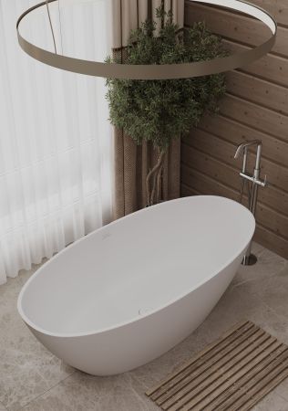 Ванна из искусственного камня Allen Brau Solid Stone Krion Oval 170x80 2.35003.21, артикул 2.35003.21