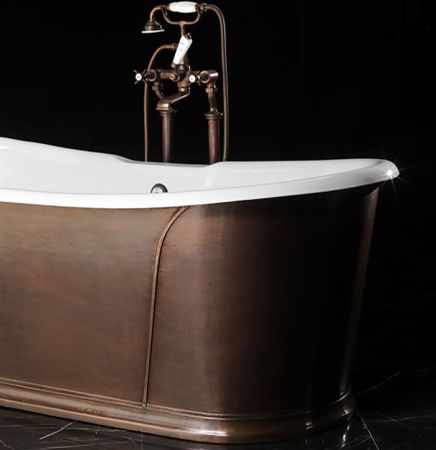 Devon&Devon Camelot Ванна 182х81х70,5 см, чугунная, отдельностоящая, с внешней облицовкой из пластин античной меди, артикул NACAMELOTAR