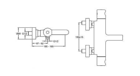 E10870-CP термост SINGULIER ванна/д настен  (хром), артикул E10870-CP