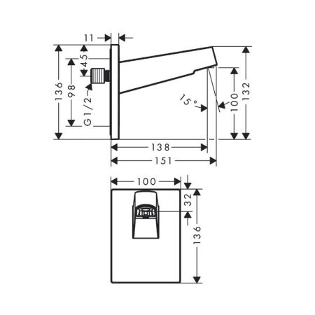 HG Pulsify Держатель верхнего душа 260, цвет матовый черный, артикул 24149670
