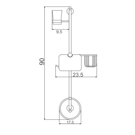 Настенная стойка Savol S-00C07, хром, артикул S-00C07