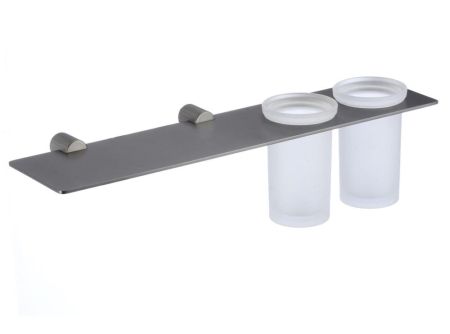 Стакан для ванной комнаты двойной Savol S-002168Q, графит, артикул S-002168Q