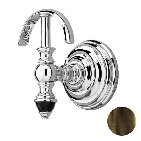 Devon Black Diamond Крючок вешалка, декоративные элементы черного цвета ,цвет крючка бронза, артикул BLKD522BR