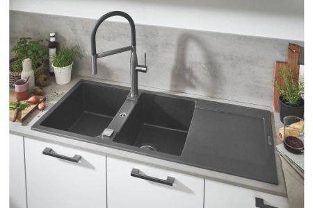 Мойка GROHE K500 с 2 чашами, 1160 x 500 мм, серый гранит (31647AT0)