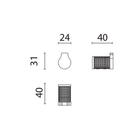 OASIS DEFILE Крючок одинарный, цвет золото, артикул 0AGD001OR