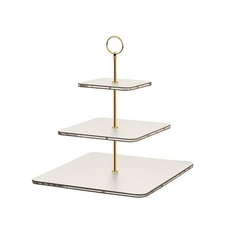 ADJ Сервировочная стойка, 30x30xH35 см.,ручка Круглая, цвет: белый, фурнитура золото