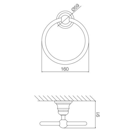Fima Carlo Frattini Accessori Полотенцедержатель-кольцо, подвесной, цвет: золото, артикул F6062/1OR