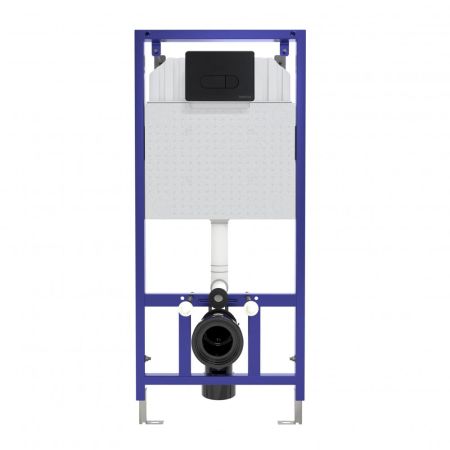 Инсталляция BERGES для скрытого монтажа унитаза NOVUM кнопка D5 Soft Touch, черная, артикул 040235