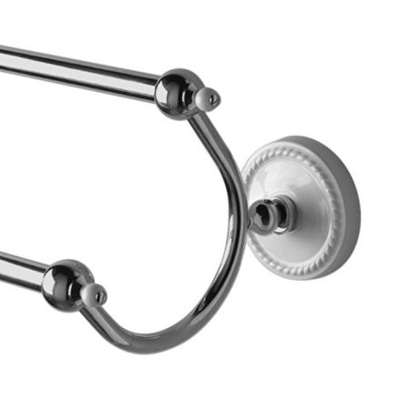 Devon DOROTHY полотенцедержатель двойной настенный, 60см, держатели цвет: хром/белый, артикул DOR412CR