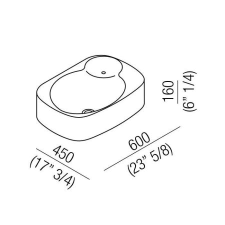Agape Nivis Раковина прямоугольная 60х45х16 см, цвет: белая, артикул ACER0763M0Z *1