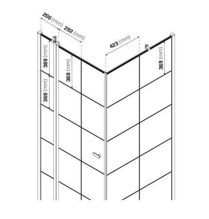 Душевое ограждение NEW TRENDY NEW SOLEO BLACK R 90x90x195 K-0581 (черный), артикул K-0581