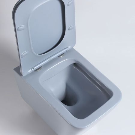 Унитаз подвесной Q-Line VT1-12MO безободковый, цвет океан мат., ультратонкое soft close сиденье, артикул VT1-12MO