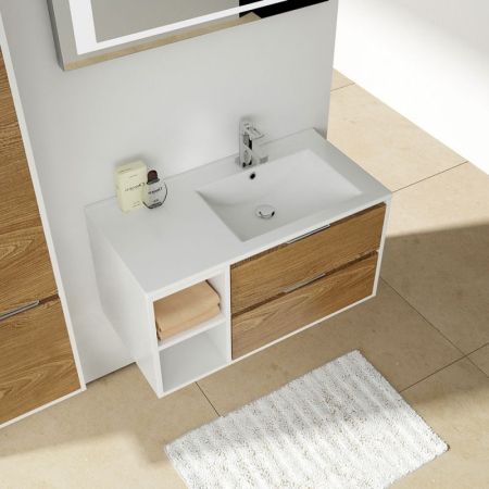 Тумба с раковиной SanVit Мэри-4 90 R kmery904 в цвете Ral подвесная Капучино, артикул kmery904