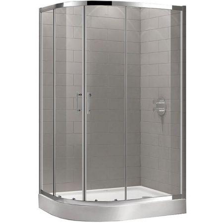 Душевой уголок Cezares Eco RH-2 100х80 профиль Хром стекло прозрачное, артикул ECO-O-RH-2-100/80-C-Cr