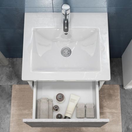 Тумба под раковину подвесная VIGO Geometry 032 бетон, 50 см, артикул 032 бетон