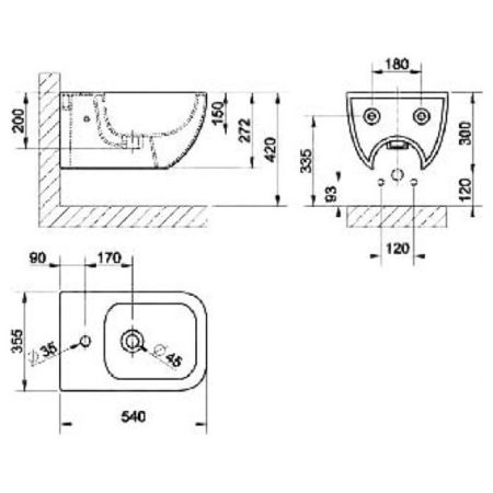 Gessi Goccia Биде подвесное с 1 отверстием под смеситель, цвет: белый, артикул 39115#518
