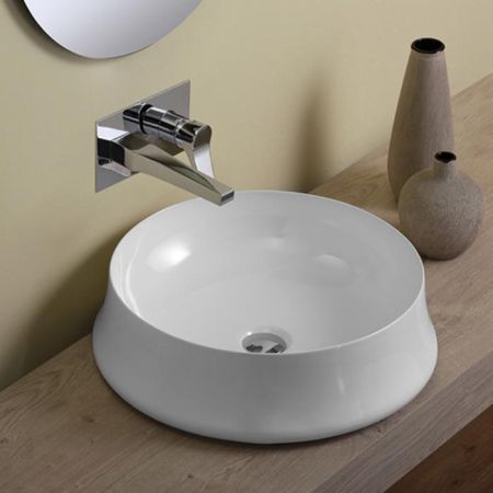 SIMAS Sharp раковина  накладная, диаметр 50*h16, без отв. под смеситель, артикул SH01bi*0