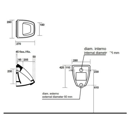 Kerasan Comunita Писсуар подвесной в комплекте с сифоном и крепежом, цвет белый, артикул 333001