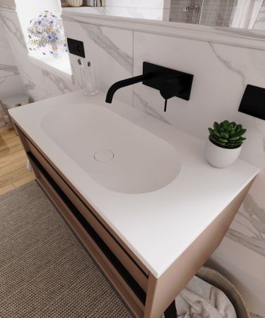 Раковина Florentina Гавана 100 см 10.260.01000.001, белая, артикул 10.260.01000.001