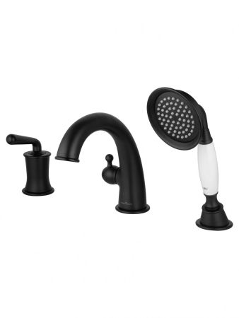 Смеситель на борт ванны WONZON & WOGHAND STEAM, Черный матовый (WW-88659008-MB), артикул WW-88659008-MB