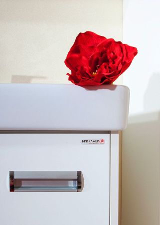 Тумба под раковину Бриклаер Палермо 60 белая высокоглянцевая, артикул 4627125413087