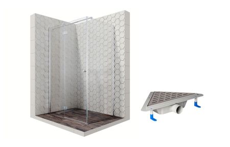 Душевой уголок Ambassador Diamond 12011108L-ST8, прямоугольный, угловой трап, 120х90, артикул 12011108L-ST8