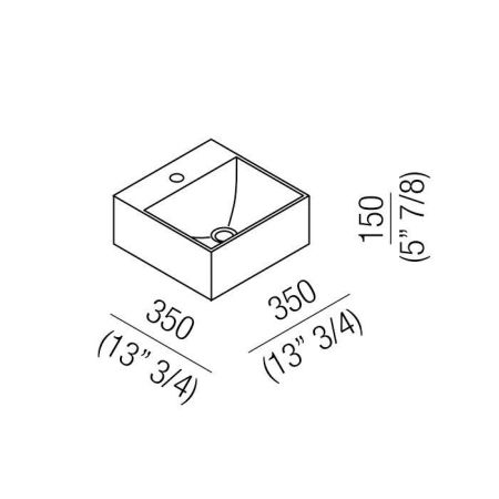 Agape Handwash Раковина подвесная 35x35x15 см, квадратная, 1 отв., цвет: белый, артикул ACER09941RZ *1