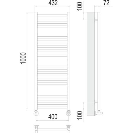 Полотенцесушитель водяной Terminus Аврора П20 40х100, артикул 4670078529374