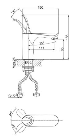 Смеситель для раковины DK Venice Baciano (DA1032141), артикул DA1032141