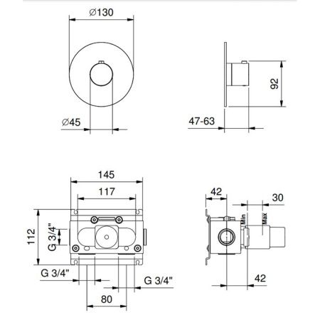 FANTINI Nostromo Смеситель для душа встраиваемый, термостатический, внешняя часть, цвет Matt British Gold PVD(без зап вентиля G591B) FANTINI Nostromo Смеситель для душа встраиваемый, термостатический, внешняя часть, цвет Matt British Gold PVD(без зап вентиля G591B)