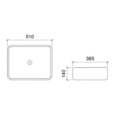 Раковина чаша WesnaArt KUBUS 3010-KUB13, белый, артикул 3010-KUB13